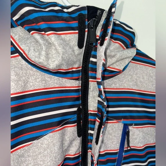 Orage stripe snowboard jacket boy's sz L (12) NWOT